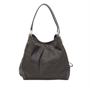 Coach Madison Phoebe Shoulder Bag Pearlescent Black Op Art Hobo 27843